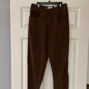 Size 10, brown Talbots Petites linen/cotton pants.